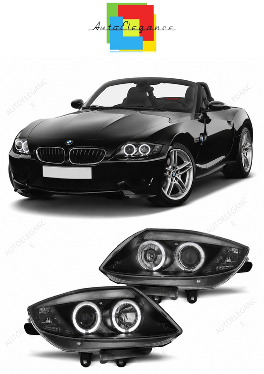 💕 Fari Anteriori Adatto per BMW Z4 E85 E86 02-08 Angel Eyes Neri 💕