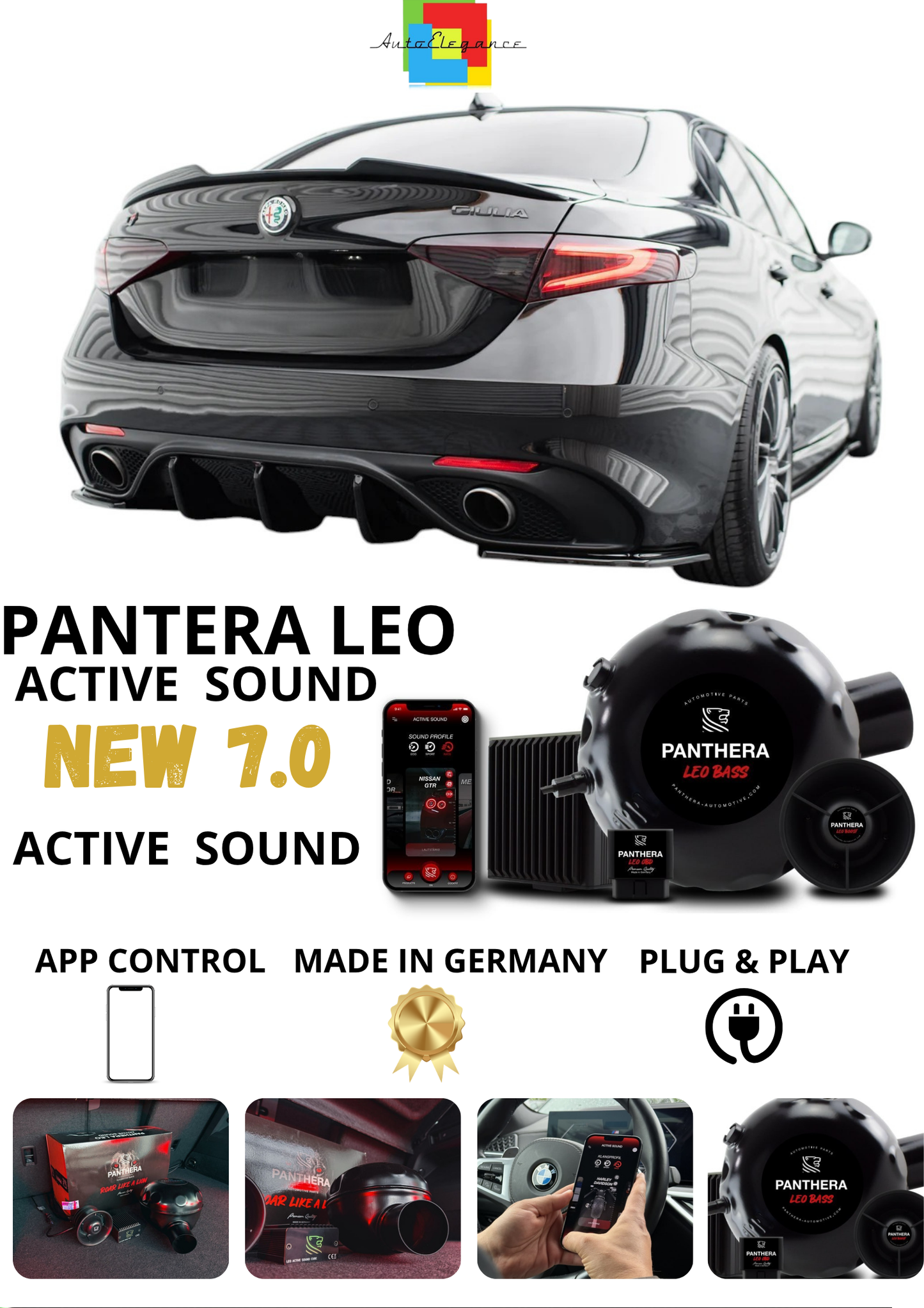 💕 Sound Booster Adatto per  Alfa Romeo Giulia  Active Exhaust Sportivo 💕