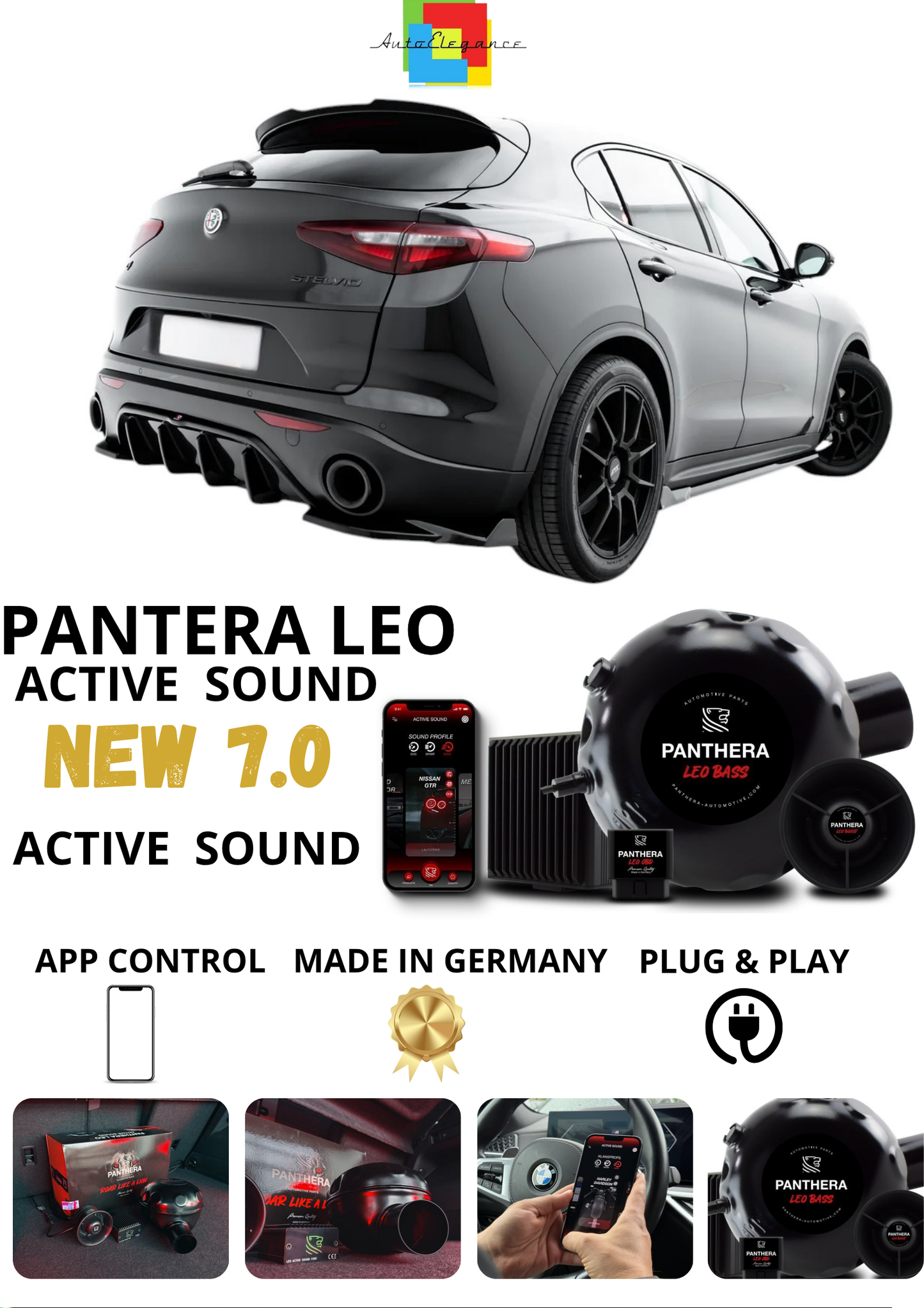 💕 Sound Booster Adatto per  Alfa Romeo Stelvio  Active Exhaust Sportivo 💕