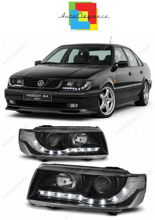 💕 Fari Anteriori Adatto per VW Passat B4 93-97 Daylight Neri 💕