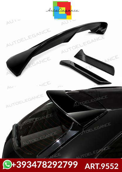 💕ART.9552 SPOILER+DEFLETTORI LATERALI 3PZ SEAT LEON MK3 NERO LUCIDO 💕