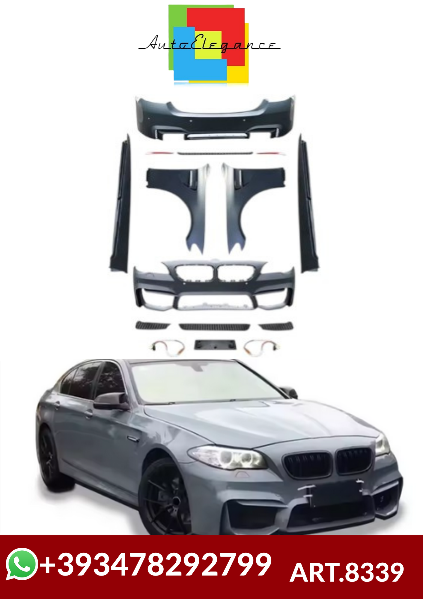 💕ART.8339 Bodykit look M4 BMW Serie 5 F10 F18 2010-2017 💕