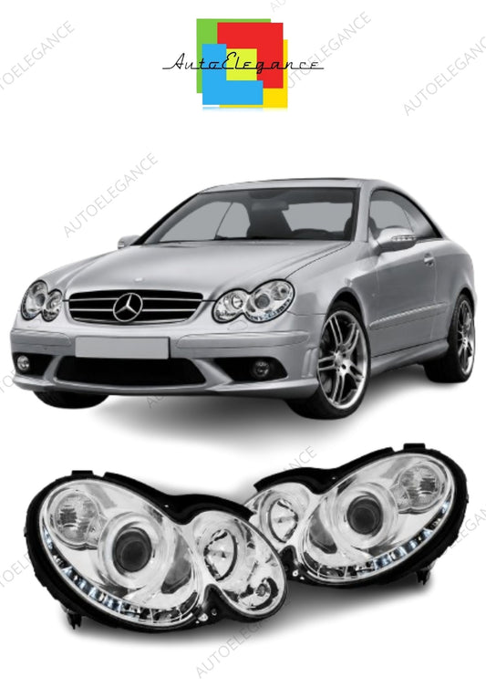 💕 Fari Anteriori Adatto per MERCEDES CLK W209 03-10 Daylight Cromati 💕