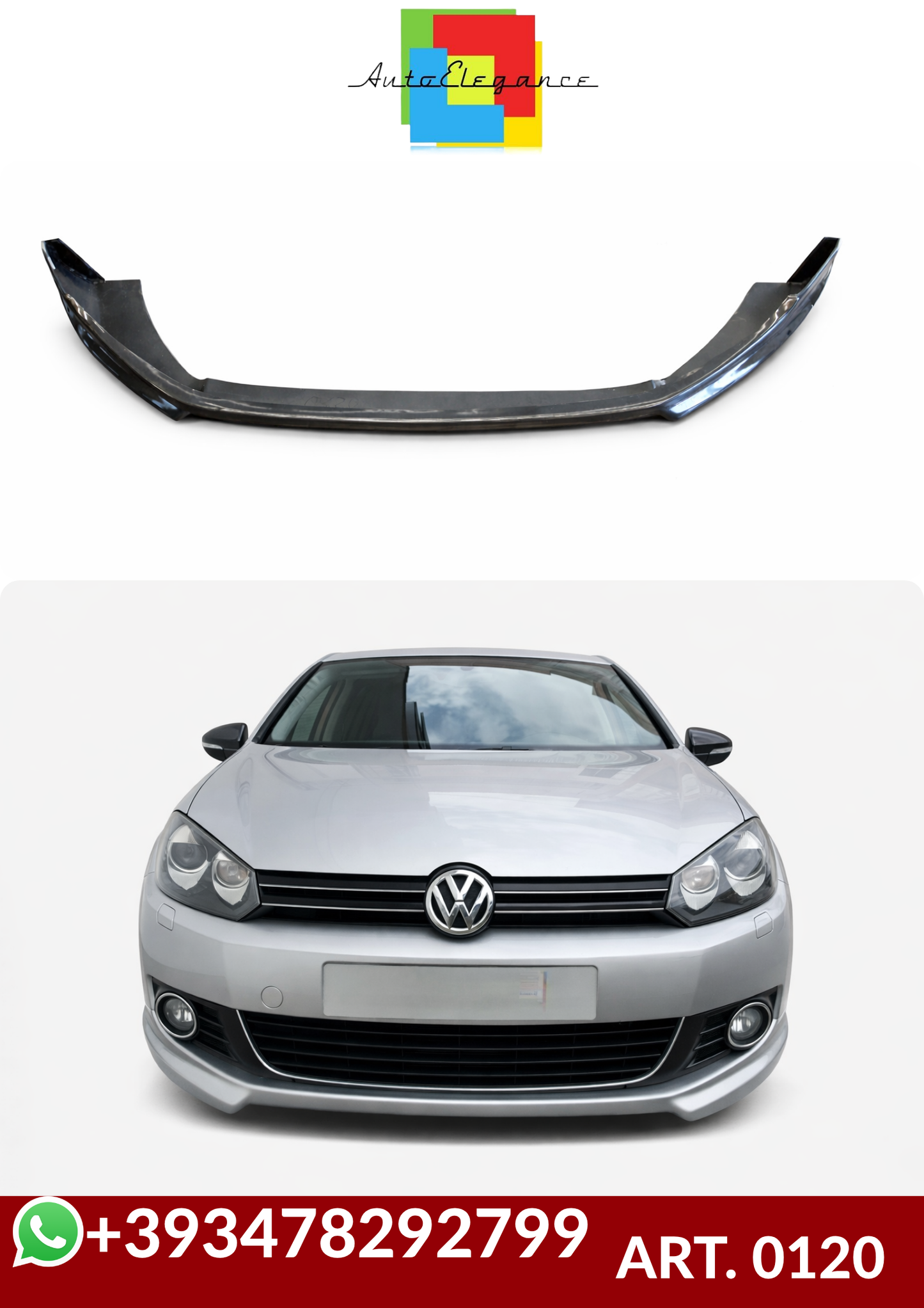 💕ART. 0120  SOTTO PARAURTI VW GOLF 6 STANDARD GREZZO 💕