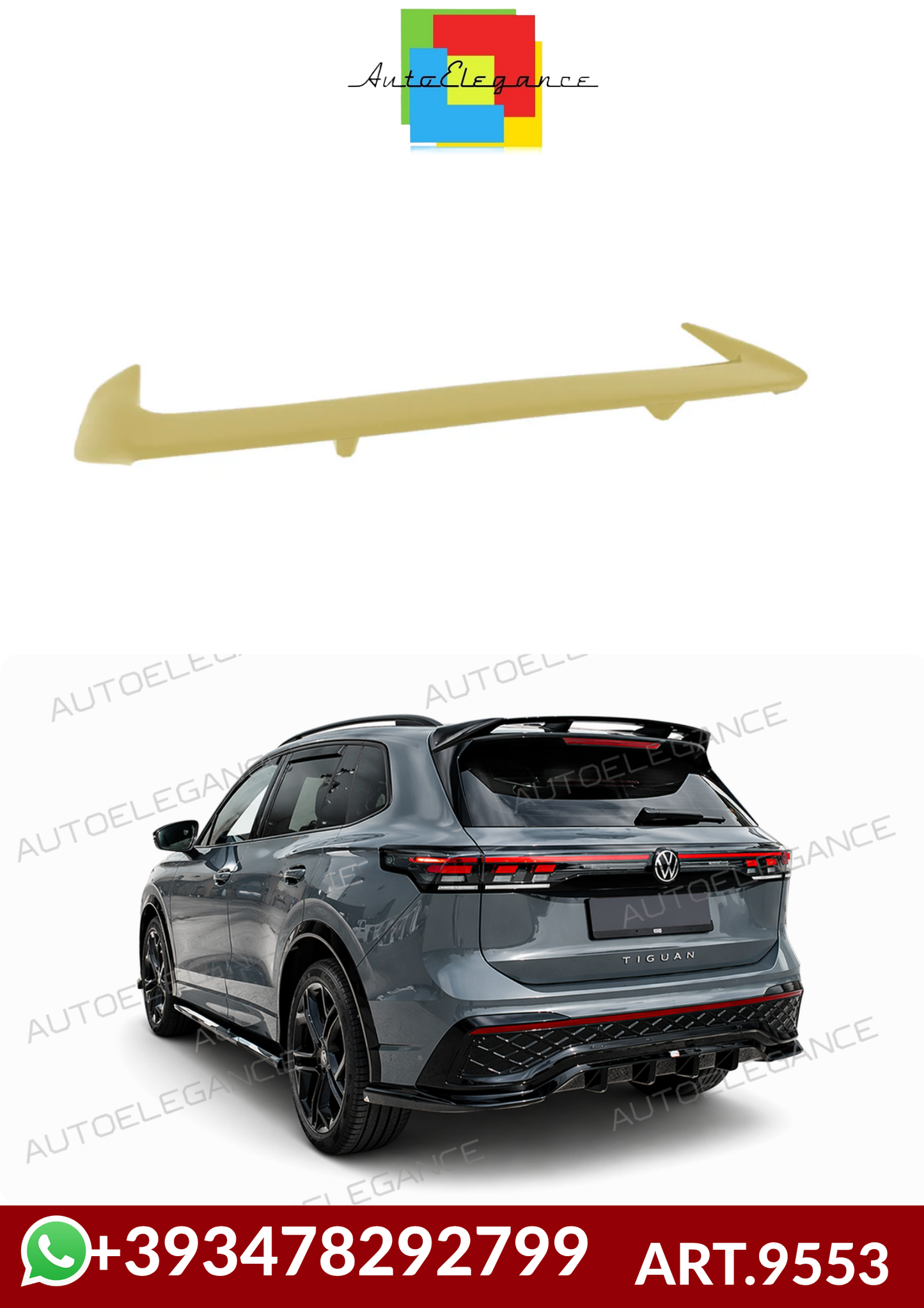 ART.9555 SPLITTER Volkswagen Tiguan Mk3 R-Line NERO  LUCIDO