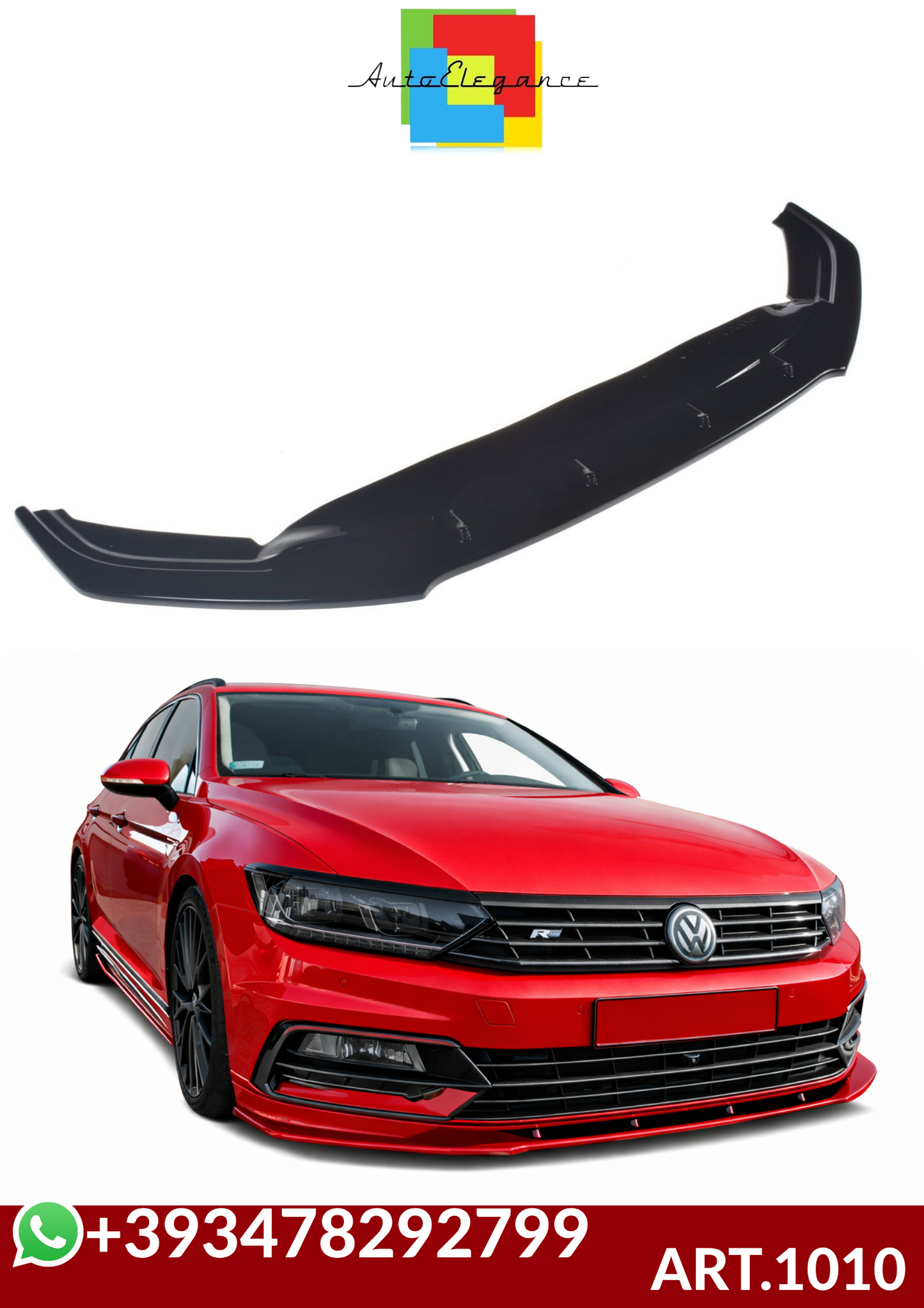 💕ART.1010 SPLITTER VW  PASSAT B8 2015-2019 RLINE NERO LUCIDO💕
