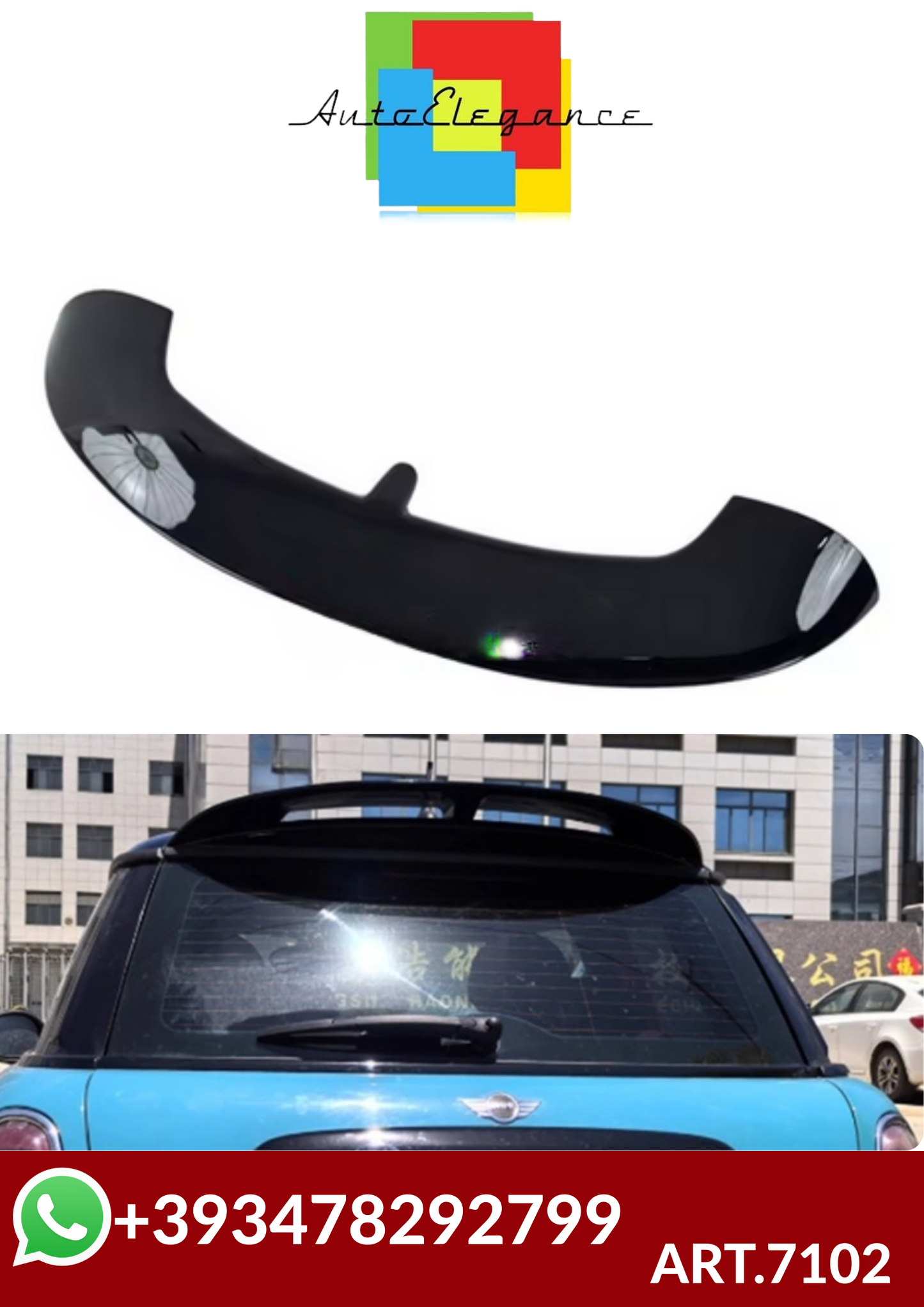 ART.7102 SPOILER MINI R56  NERO LUCIDO