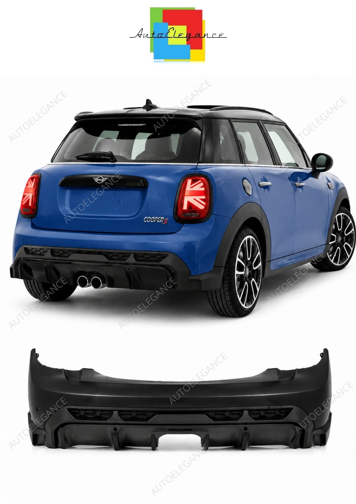 💕 Paraurti Posteriore Adatto per Mini F55 14-20 Look New JCW 💕