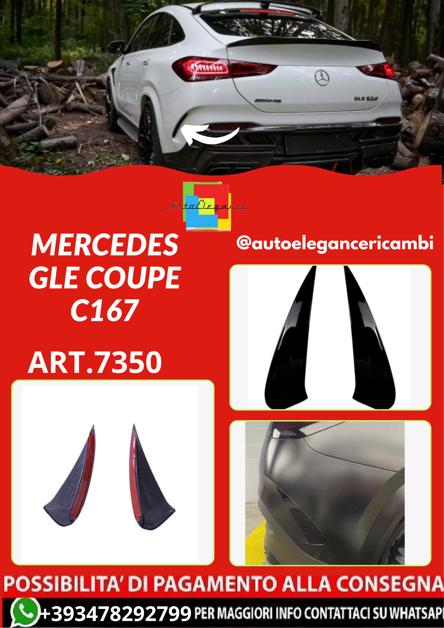 ART.7350 FLAPS MERCEDES GLE COUPE C167 NERO LUCIDO