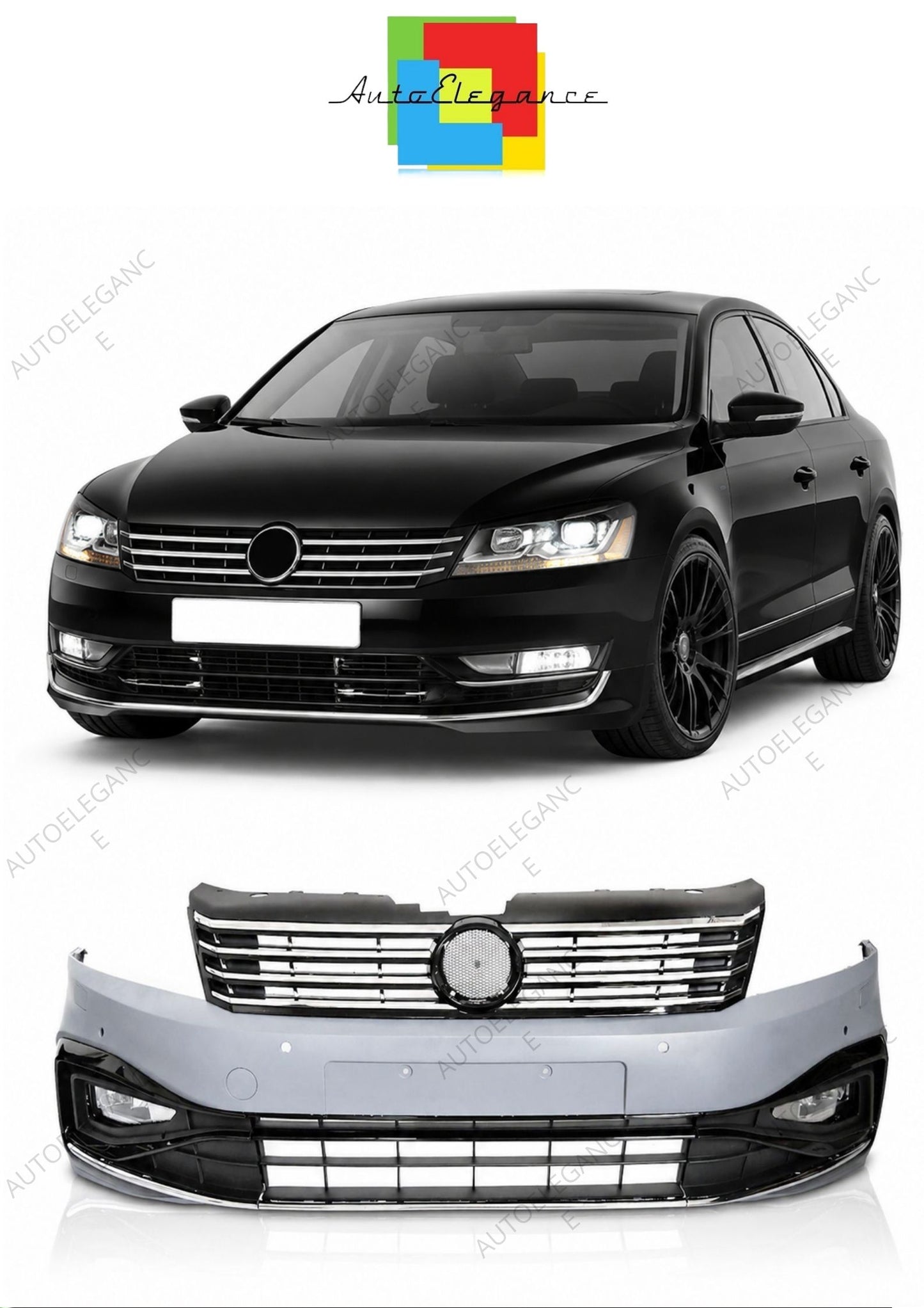 💕 Paraurti Anteriore Adatto per VW Passat B7 10-14 Sport PDC 💕