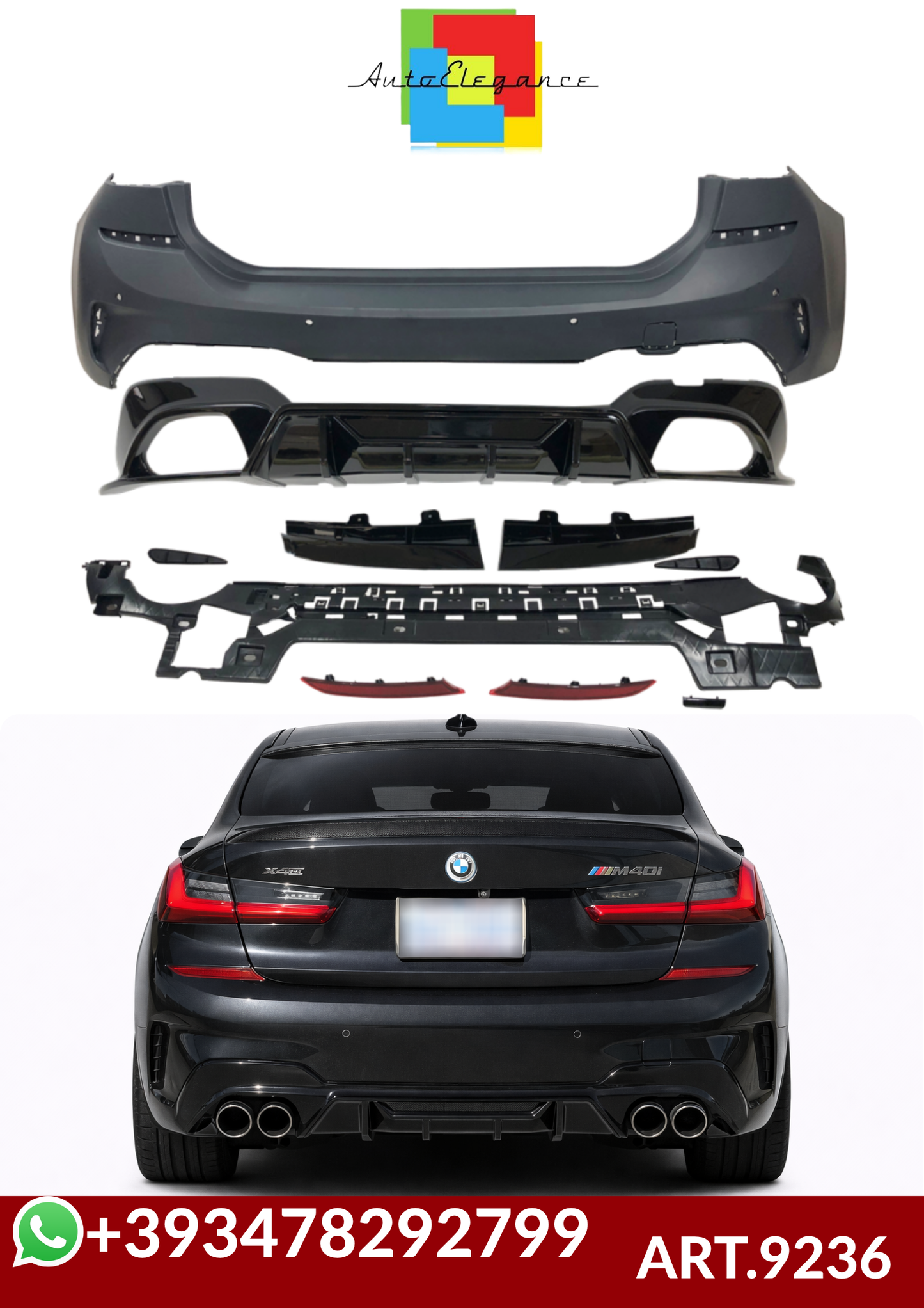 💕ART.9236 Paraurti Posteriore adatto per BMW G21 stile M3 Competition 💕