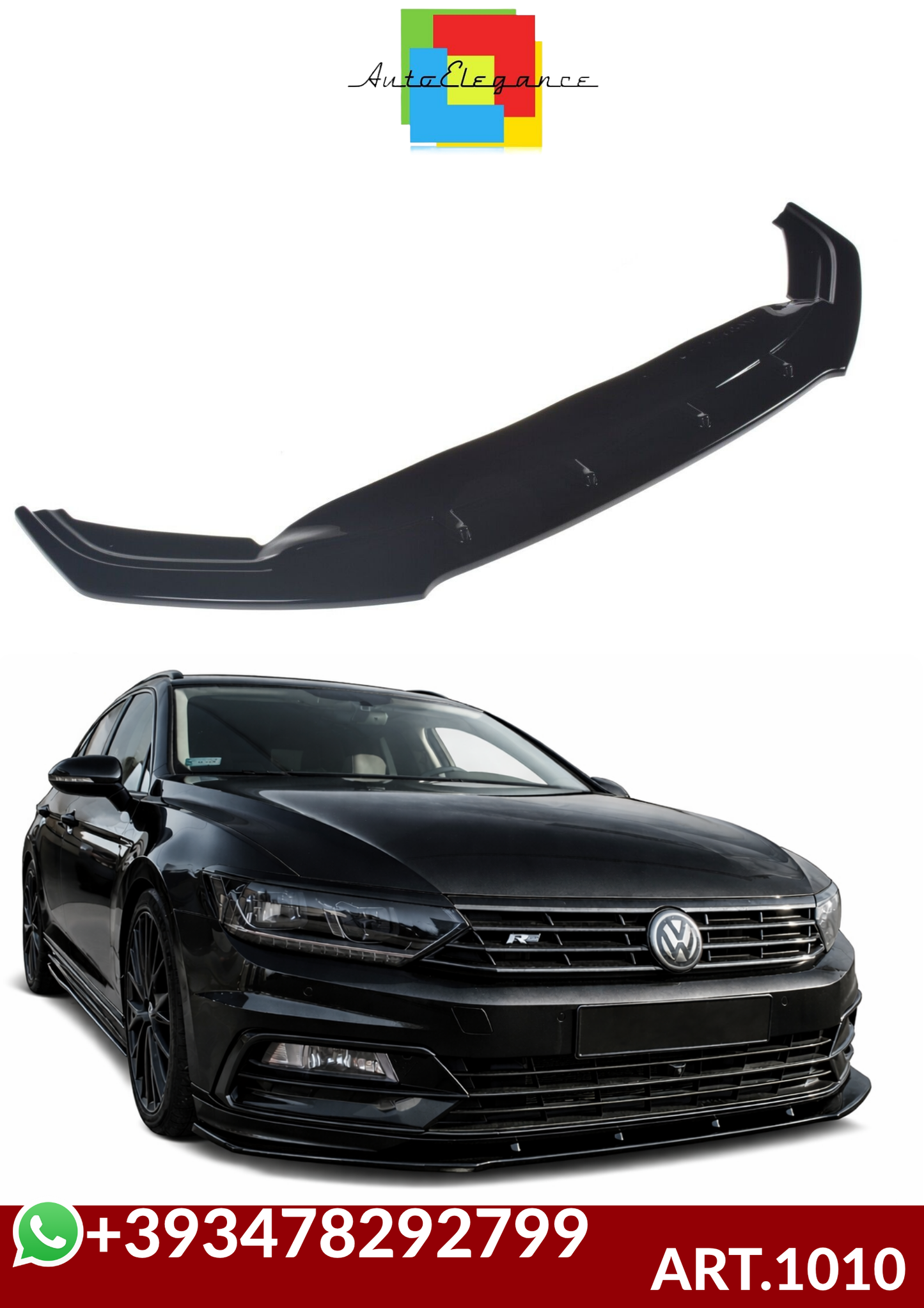 💕ART.1010 SPLITTER VW  PASSAT B8 2015-2019 RLINE NERO LUCIDO💕