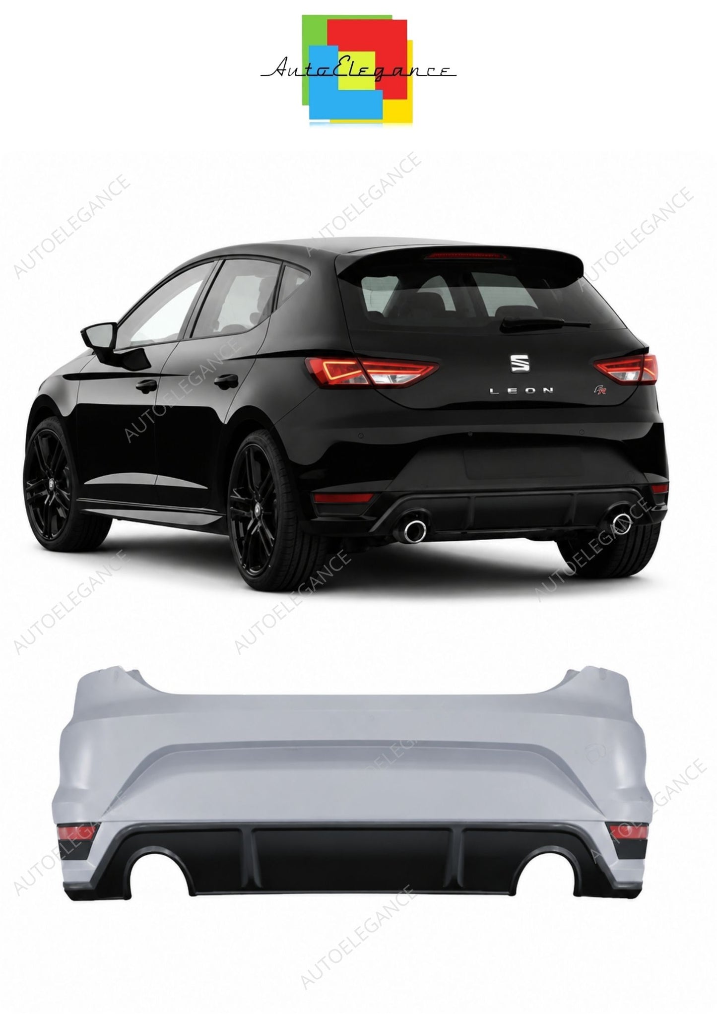 💕 Paraurti Posteriore Adatto per Seat Leon FR 13-20 Sport Look 💕