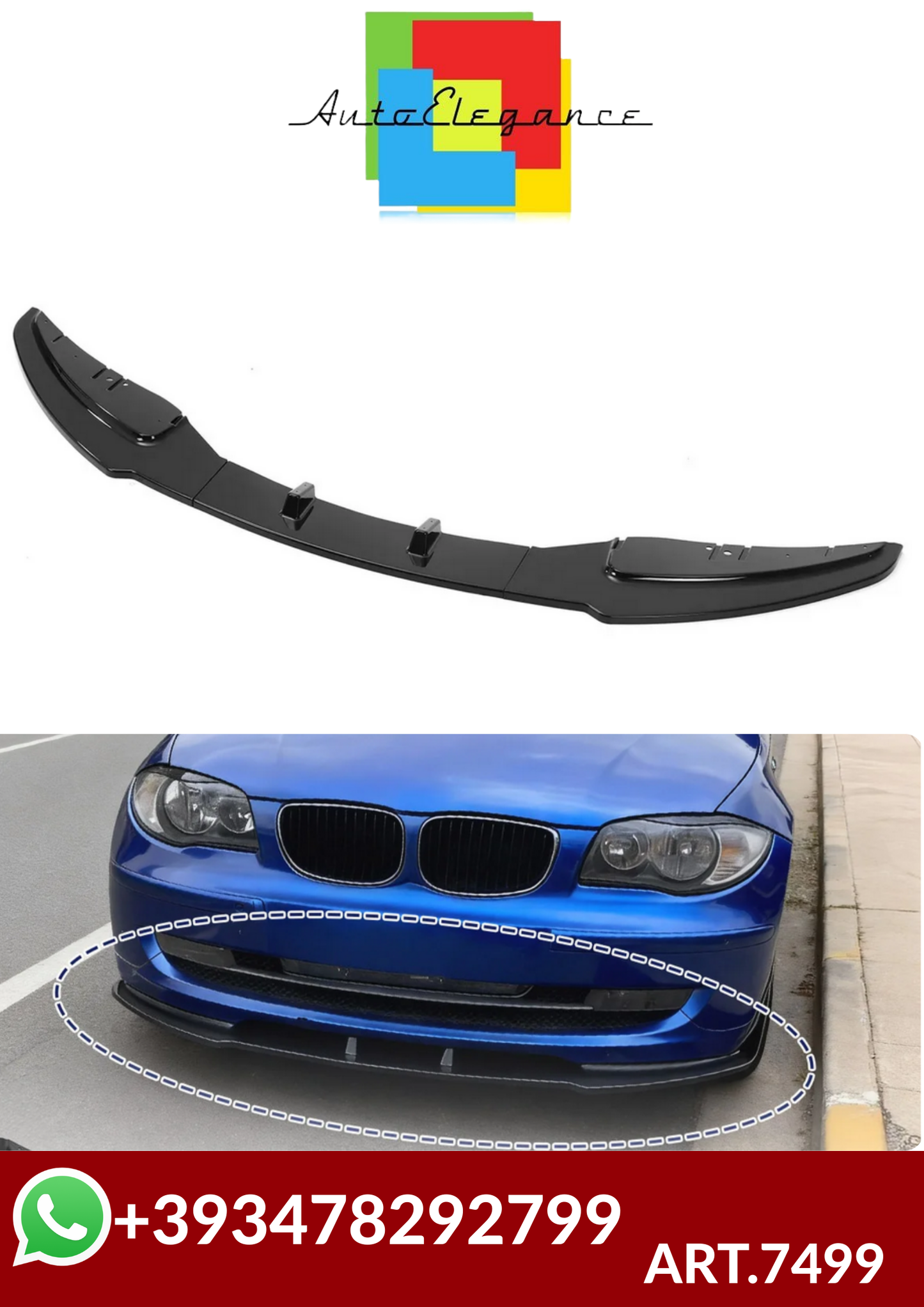 ART.7499  SPLITTER BMW 1 E81 E82 E87 E88 E88 LCI  2004-2011