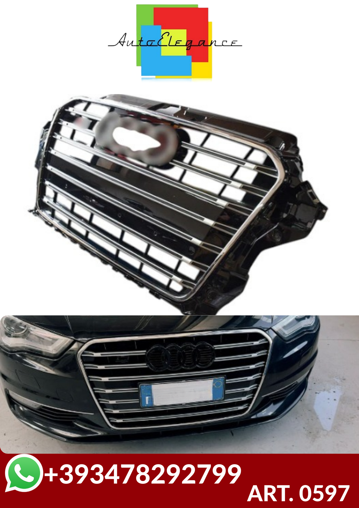 💕ART. 0597 GRIGLIA AUDI A3 8V 2012-2016 LOOK S3💕