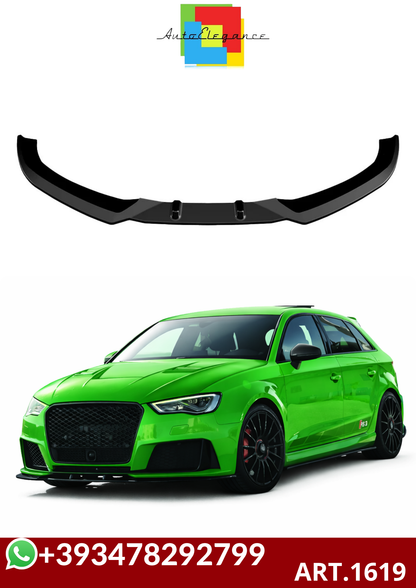 💕ART.1619  SPLITTER AUDI A3 8V 2012-2016 RS3 LOOK  NERO LUCIDO💕