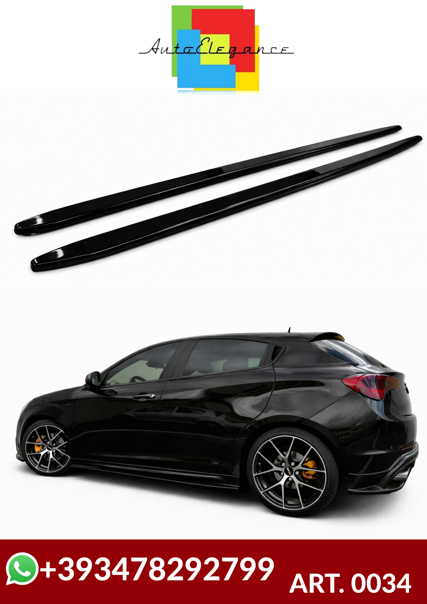 💕ART. 0034 SOTTO MINIGONNE  ALFA ROMEO GIULIETTA  2010-2020 NERO LUCDIO💕
