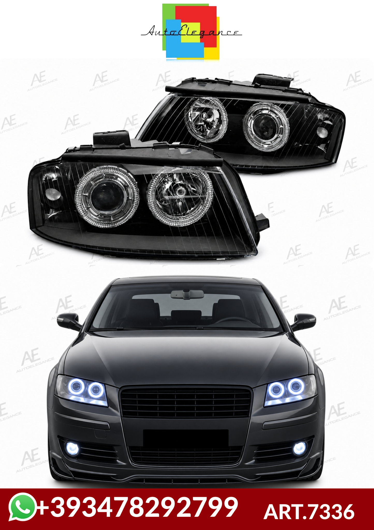 ART.7336 FARI ANTERIORI  AUDI A3 8P 05.03-03.08