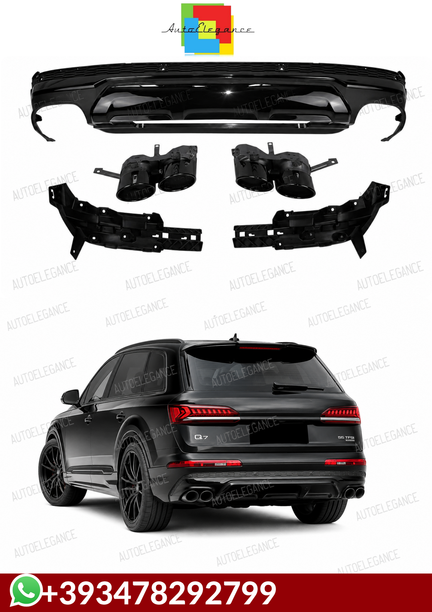 💕 DIFFUSORI  AUDI Q7 4M NERO LUCIDO 2020-2023💕