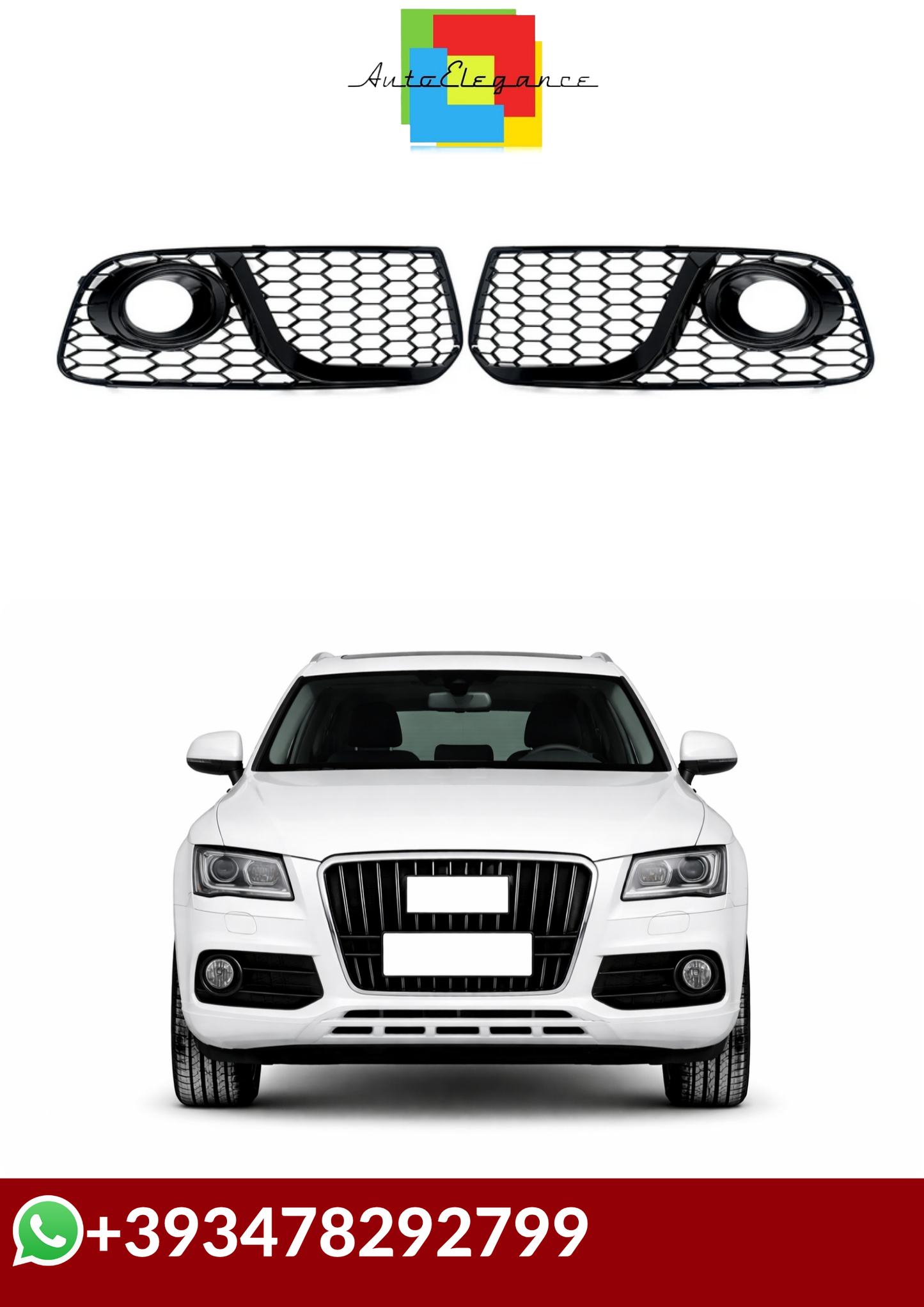 💕GRIGLIA  FENDINEBBIA Audi Q5 2013 - 2017 NERO LUCIDO💕