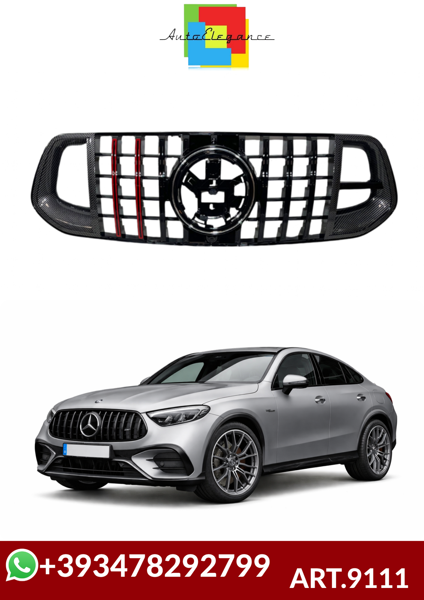 💕ART.9111  GRIGLIA Mercedes X254 GLC Look Carbono💕
