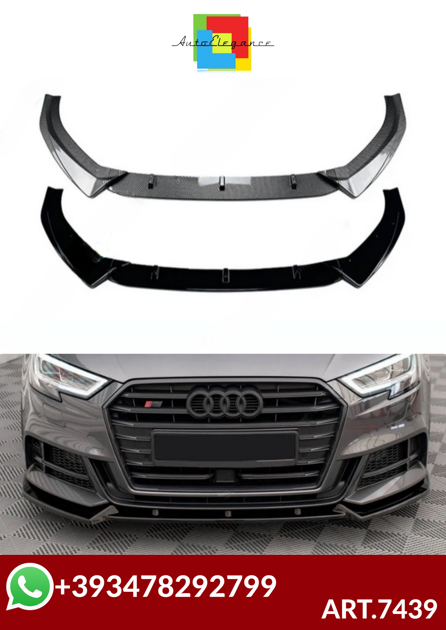 ART.7439 SPLITTER 3PZ  Audi A3 S3 2016-2020