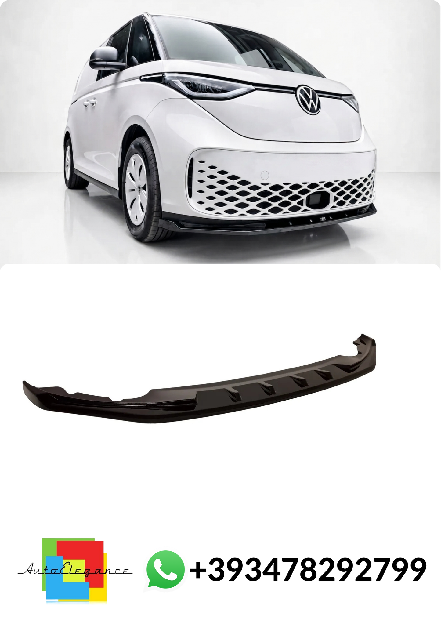 💕SPLITTER ANTERIORE V.2 Volkswagen ID. Buzz NERO LUCIDO💕
