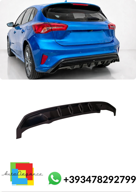 💕DIFFUSORE POSTERIORE Ford Focus Hatchback Mk4 ST-Line Nero Lucido 💕