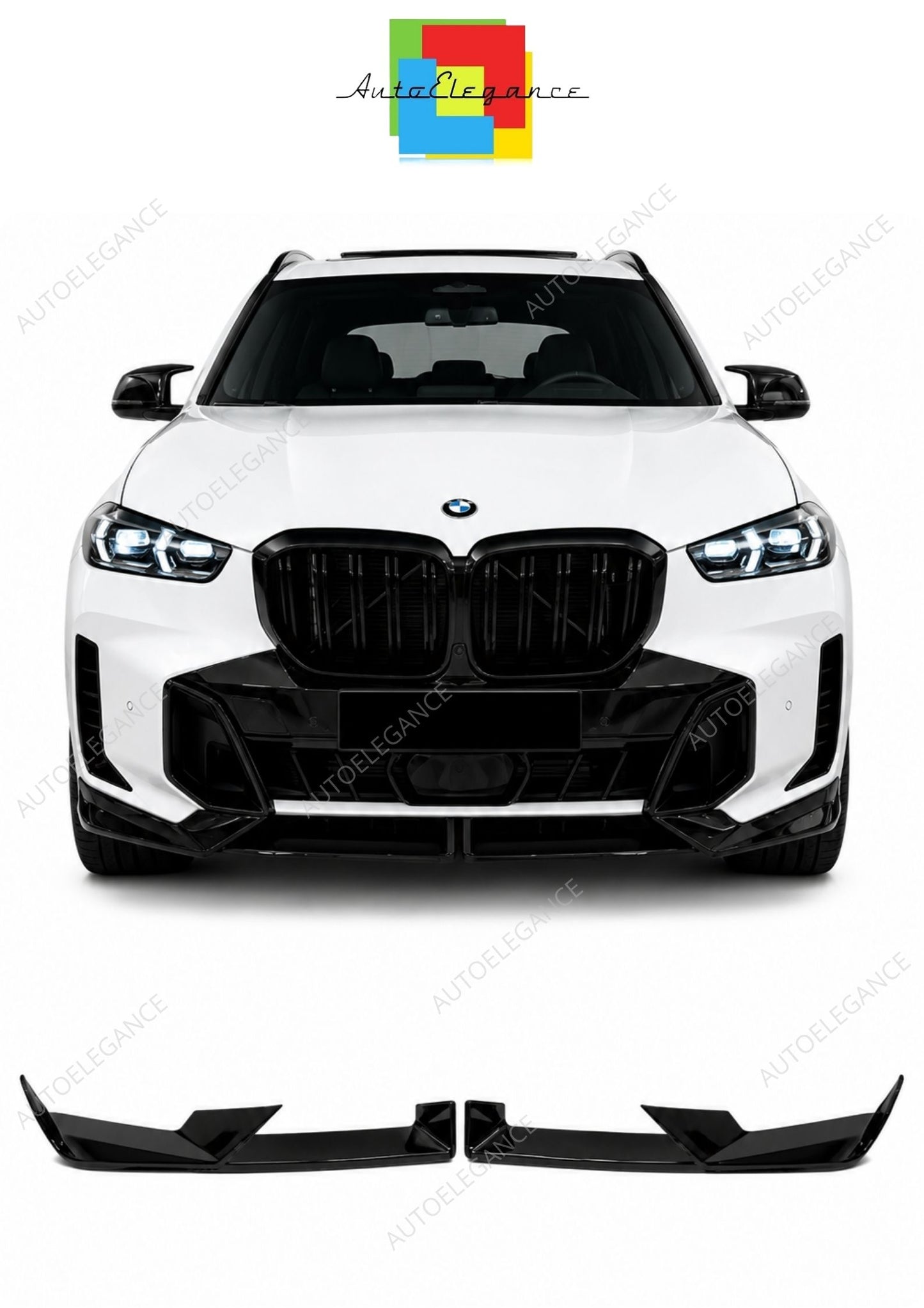 💕 Splitter Anteriore Adatto per BMW X5 G05 LCI 23+ M Sport Nero Lucido 💕