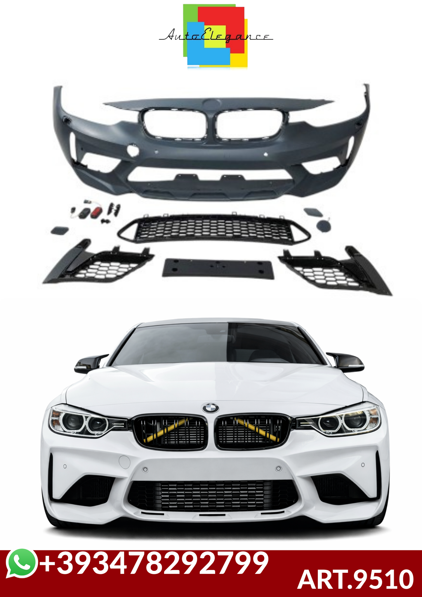 💕ART.9510 PARAURTI ANTERIORI  BMW 3 F30 / F31 Look M2C💕