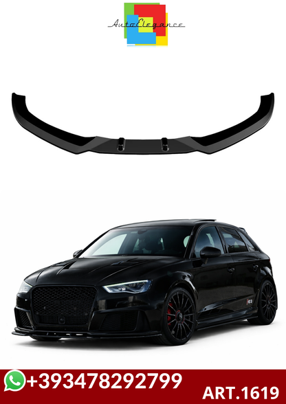 💕ART.1619  SPLITTER AUDI A3 8V 2012-2016 RS3 LOOK  NERO LUCIDO💕