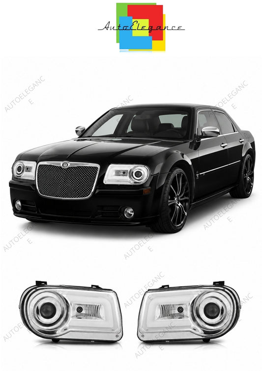💕 Fari Anteriori Adatto per Chrysler 300C 2005-2010 Tube Light LED Cromati 💕