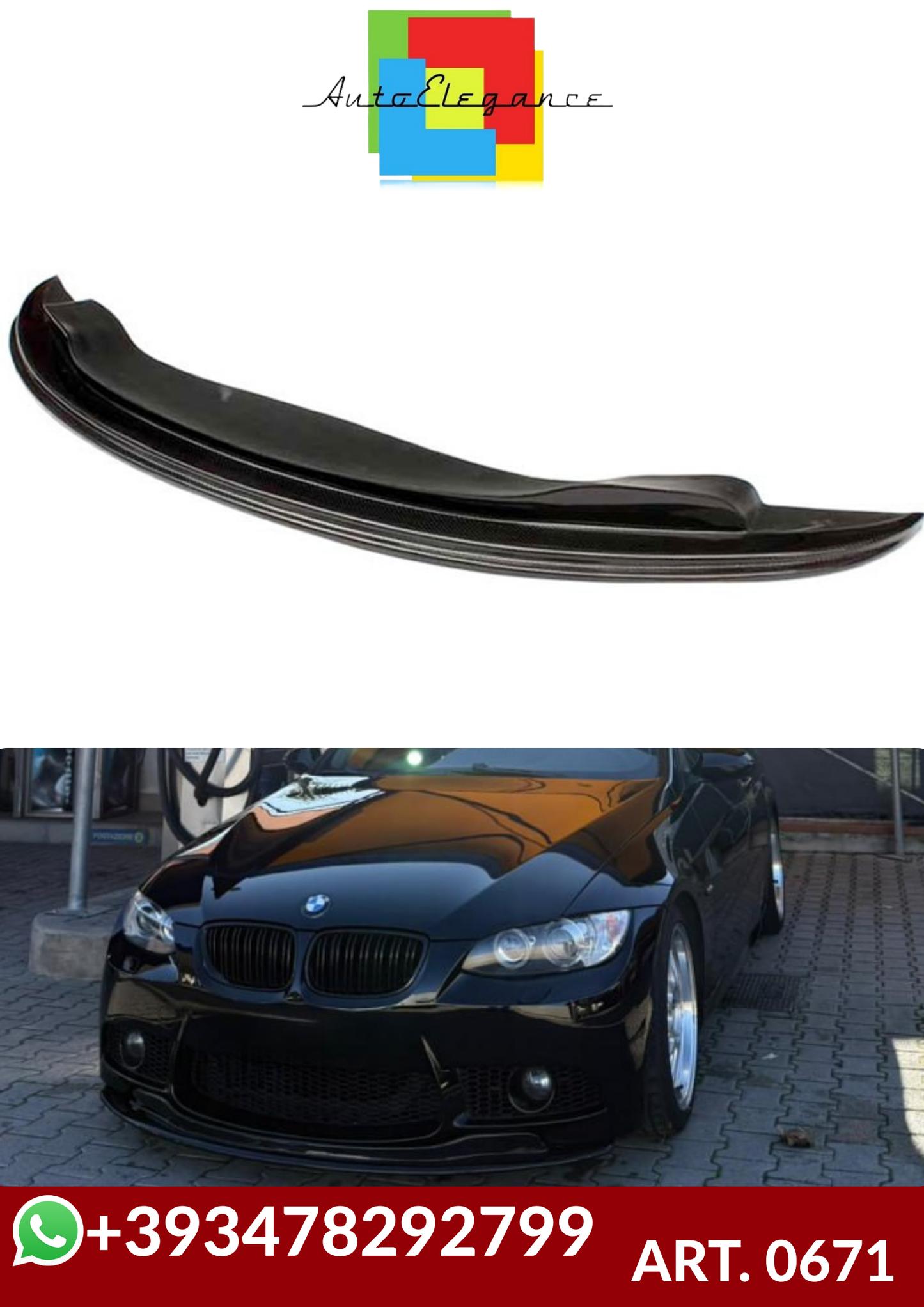 💕ART.0671 SPLITTER BMW SERIE 3 E90 E91 E92 E93 2007-2009 M3 LOOK GTS💕
