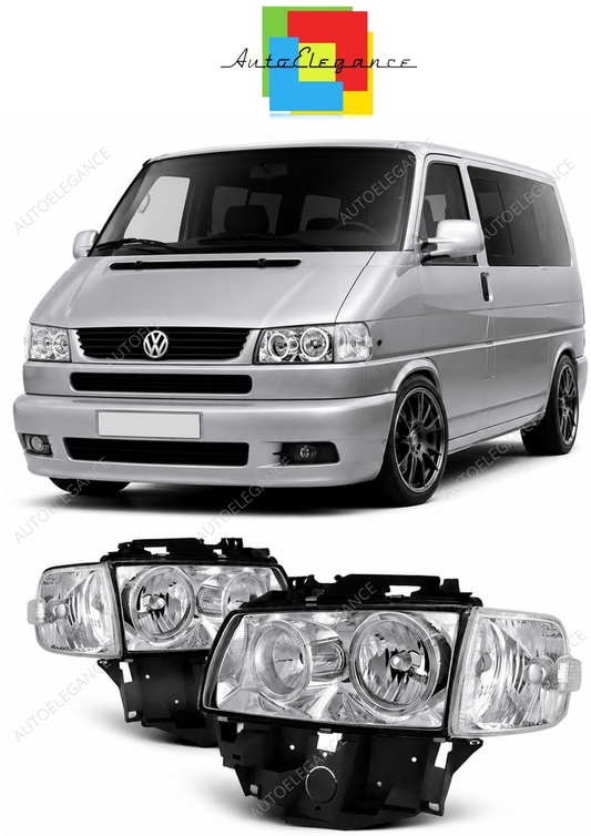 💕 Fari Anteriori Adatto per VW T4 Bus 1996-2003 Angel Eyes Cromati 💕