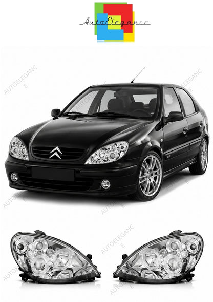 💕 Fari Anteriori Adatto per Citroen Xsara 2000-2004 Angel Eyes Cromati 💕