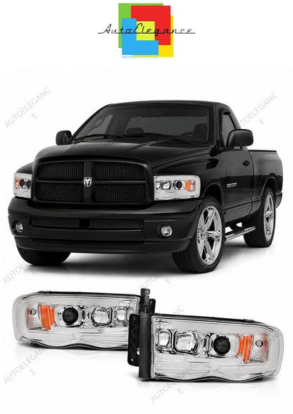 💕 Fari Anteriori Adatto per Dodge RAM 2002-2006 Tube Light LED Cromati 💕