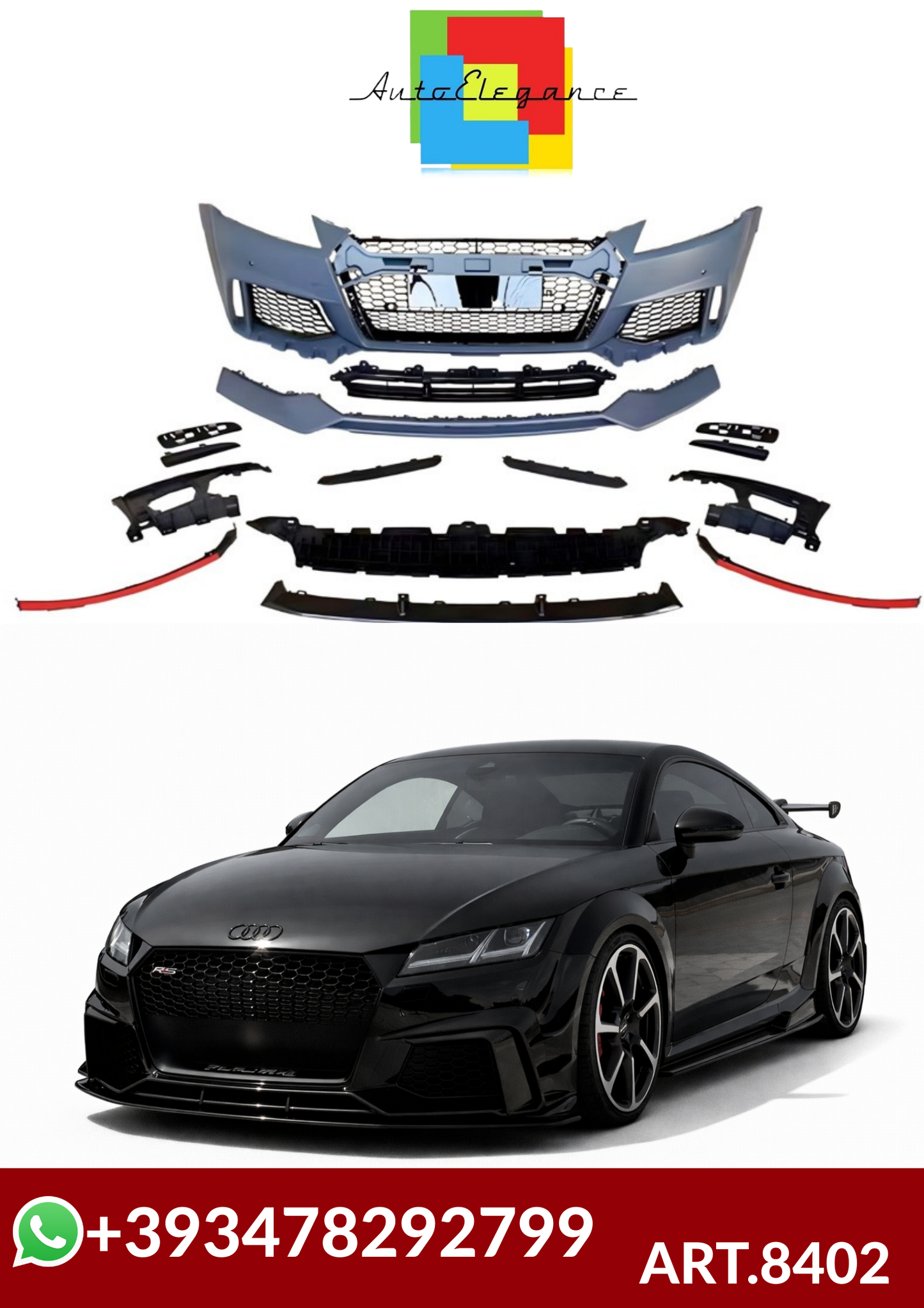 💕ART.8402 PARAURTI ANTERIORI Audi TT 8S 2015- look TTRS II💕