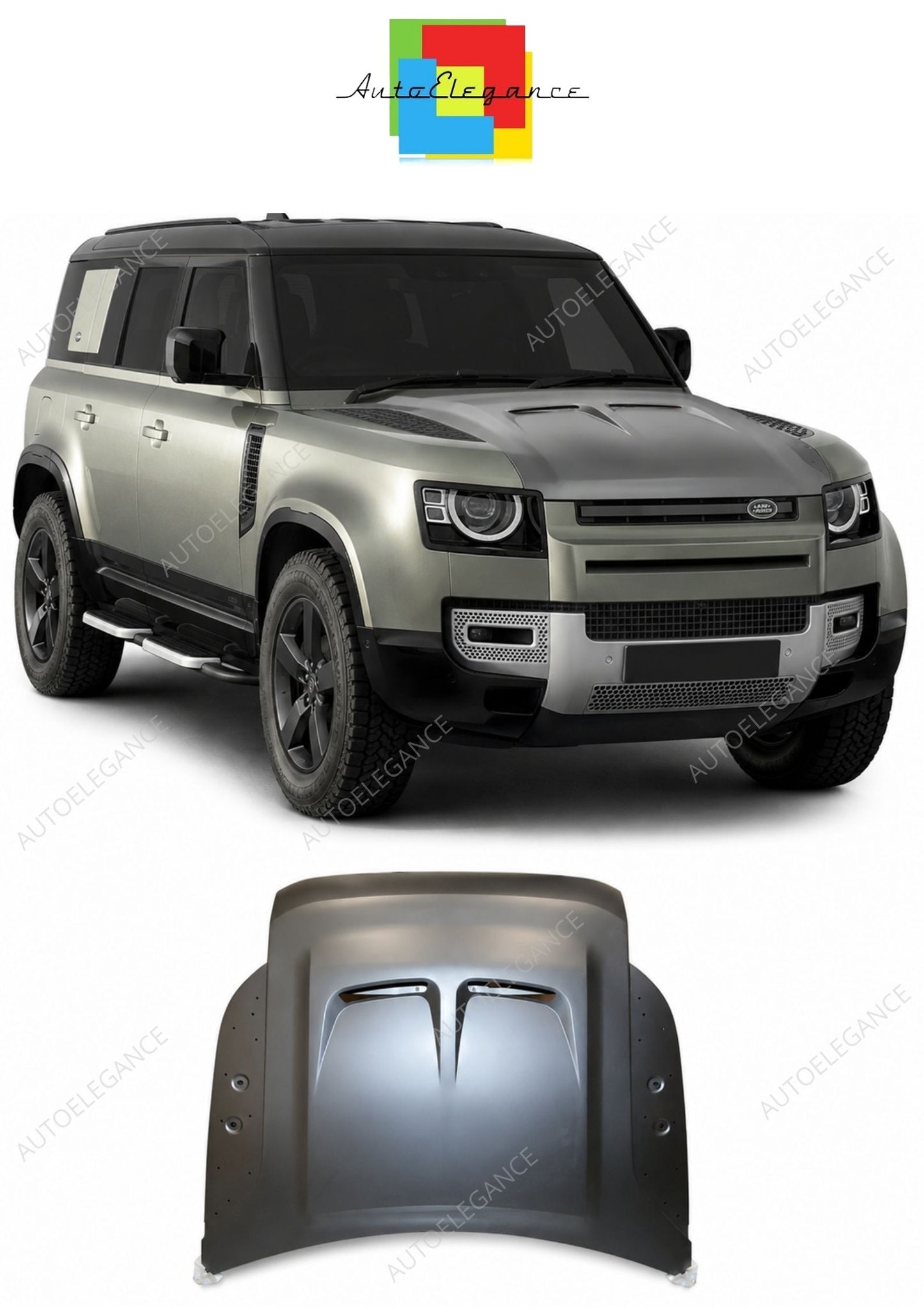 💕 Cofano Adatto per Land Rover Defender 19+ Alluminio Look SVR 💕