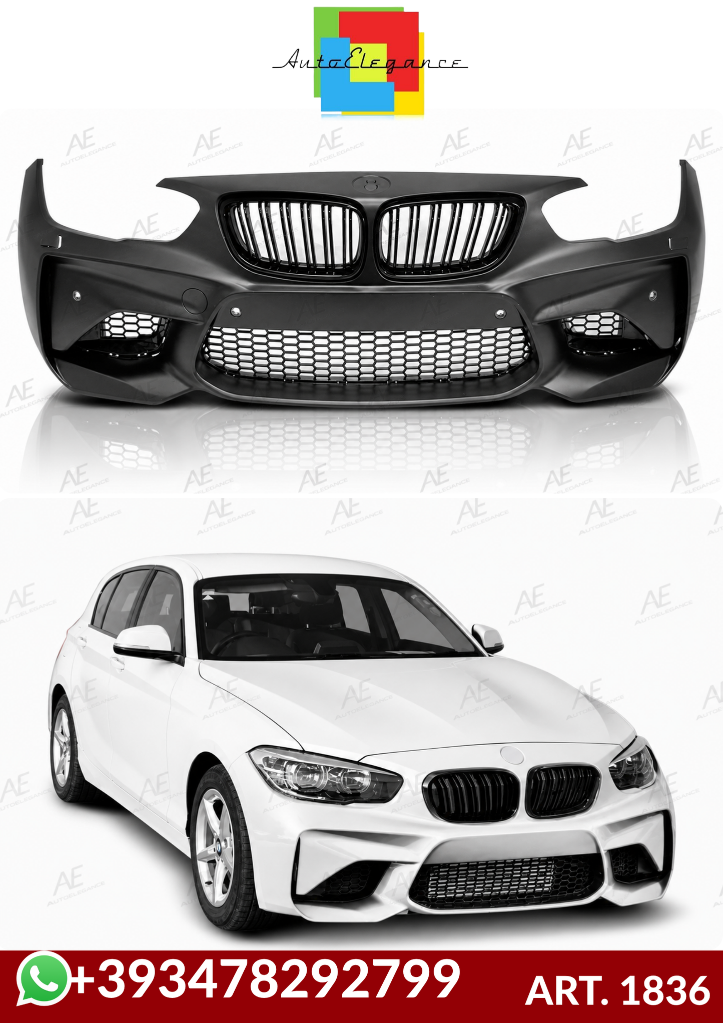 💕ART. 1836 PARAURTI ANTERIORE BMW  SERIE 1 F20 F21 2015-2018 LCI LOOK M2💕