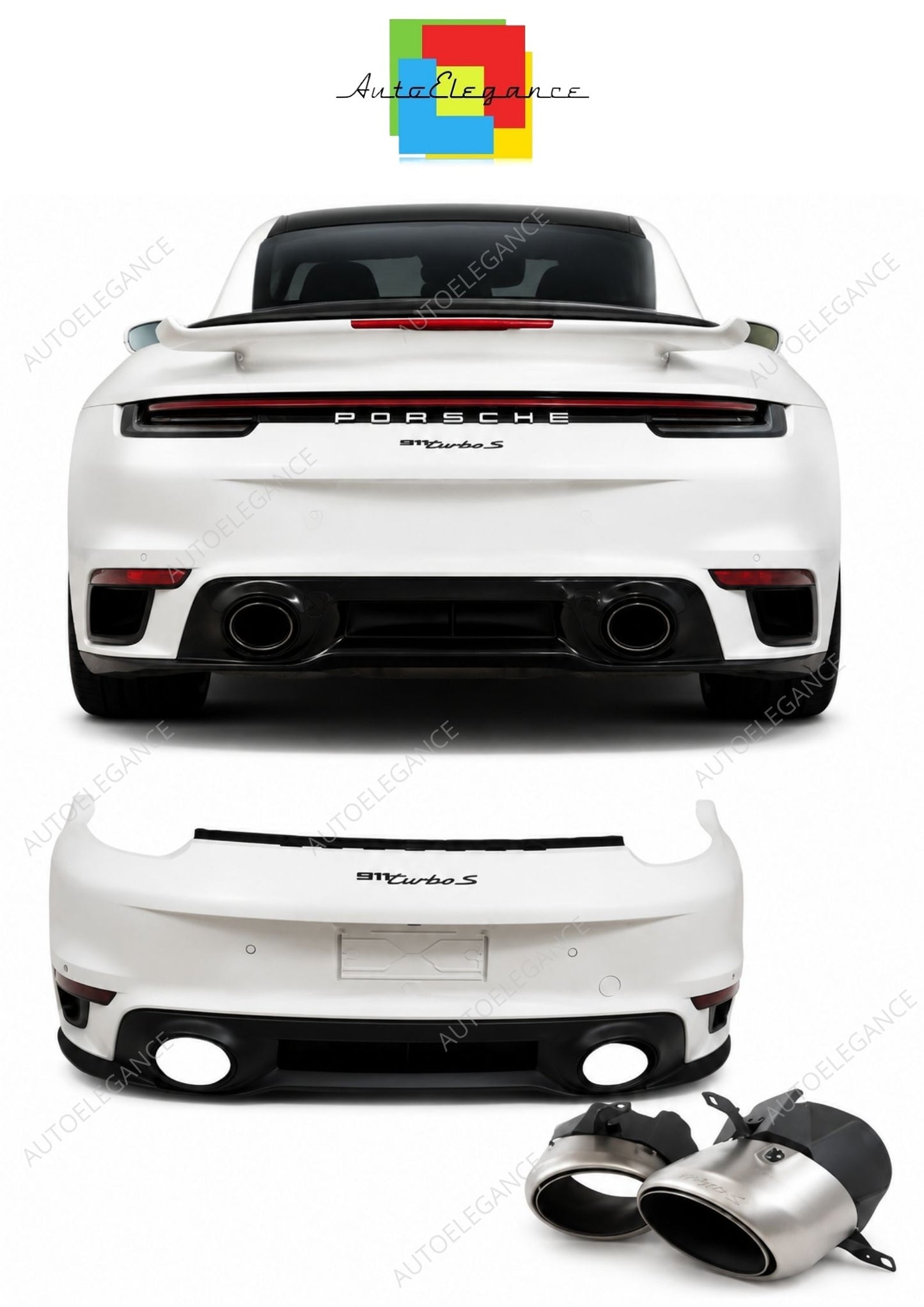 💕 Paraurti Posteriore Adatto per Porsche 911 992 19-23 Look Turbo 💕