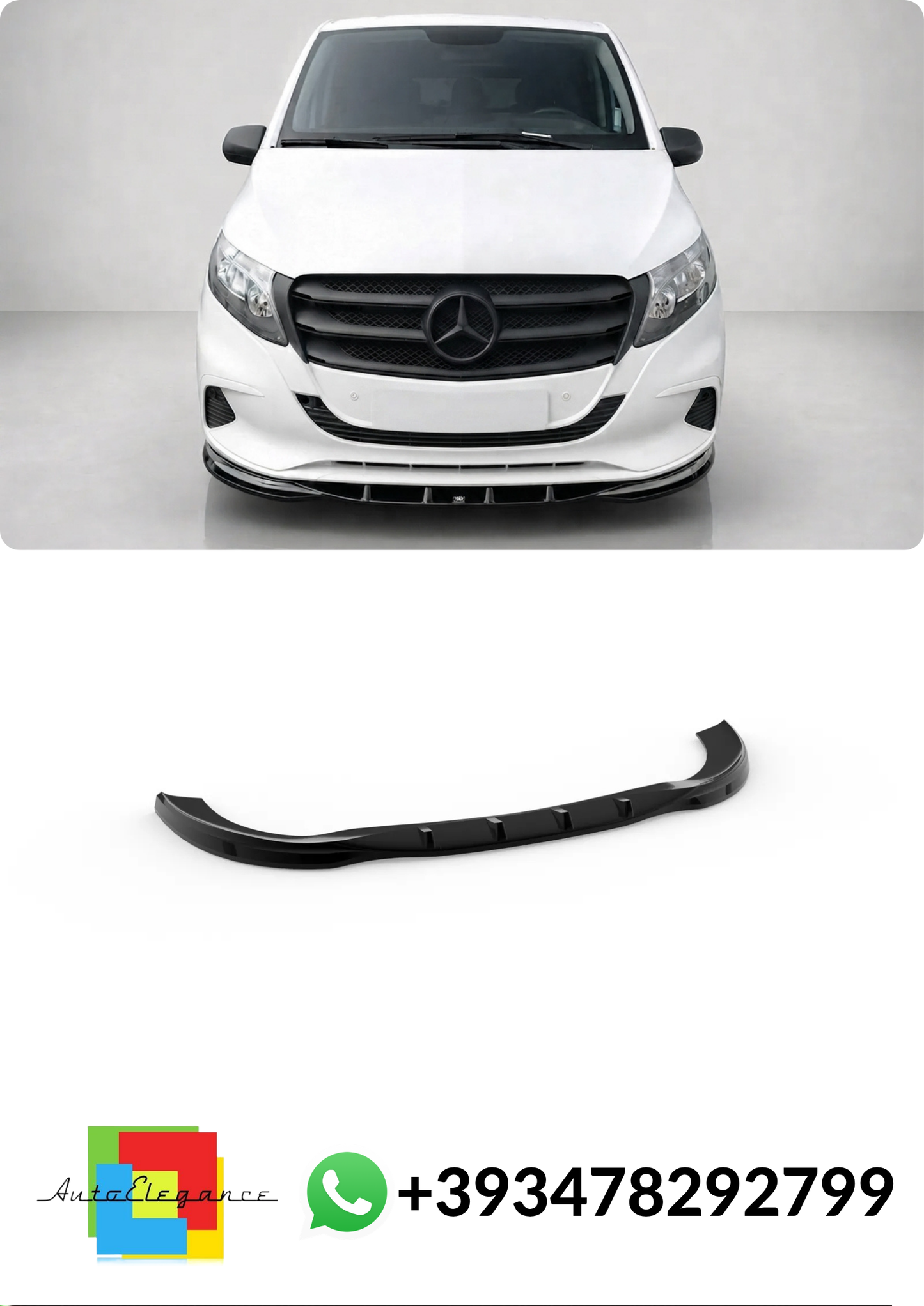 💕SPLITTER ANTERIORE Mercedes Vito W447 Facelift NERO LUCIDO💕