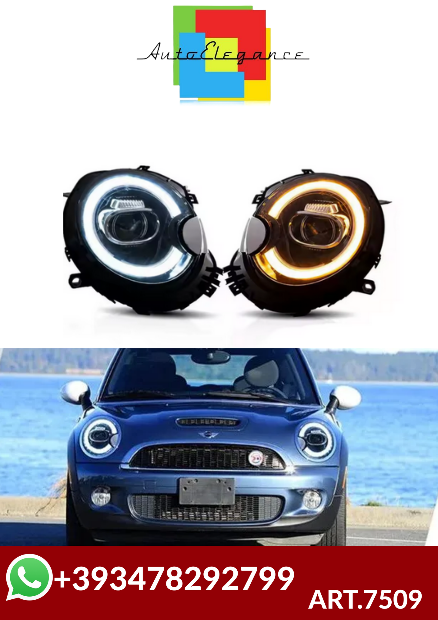 ART.7509 FARI ANTERIORI MINI COOPER  R56 R57 R58 R59 P2007–2013