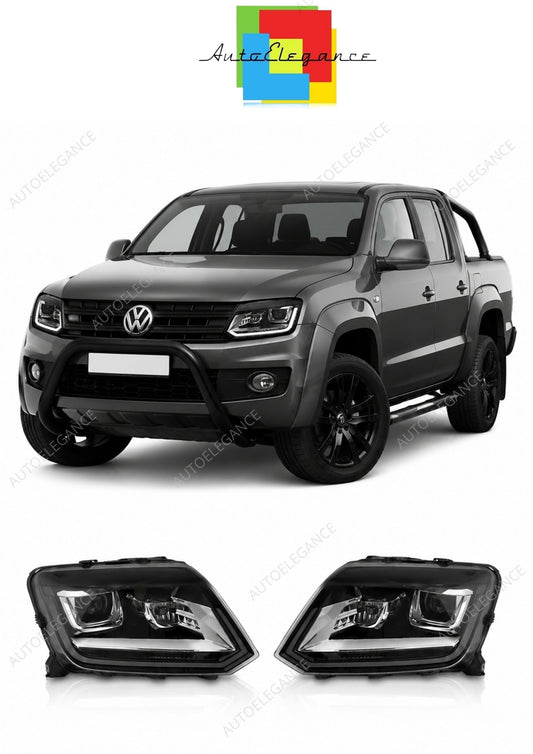 💕 Fari Anteriori Adatto per VW Amarok 09-16 LED DRL Neri 💕
