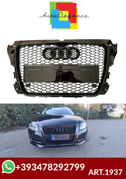 ART.1937 GRIGLIA AUDI  A3 8P 2008-2012 LOOK RS3 NERO LUCIDO