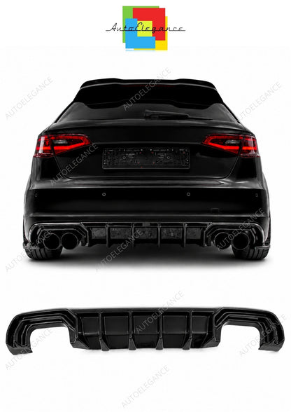 💕ART.2150 DIFFUSORE ADATTTO PER AUDI A3 8V 2012-2016 SLINE S3 NERO LUCIDO 2+2💕