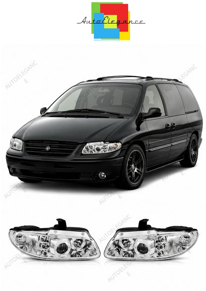 💕 Fari Anteriori Adatto per Chrysler Voyager 1996-2002 Angel Eyes Cromati 💕