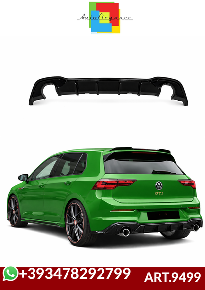 💕ART.9499 DIFFUSORE GOLF 8 8.5 LOOK GTI NERO LUCIDO 1+1 (SENZA TERMINALI)💕