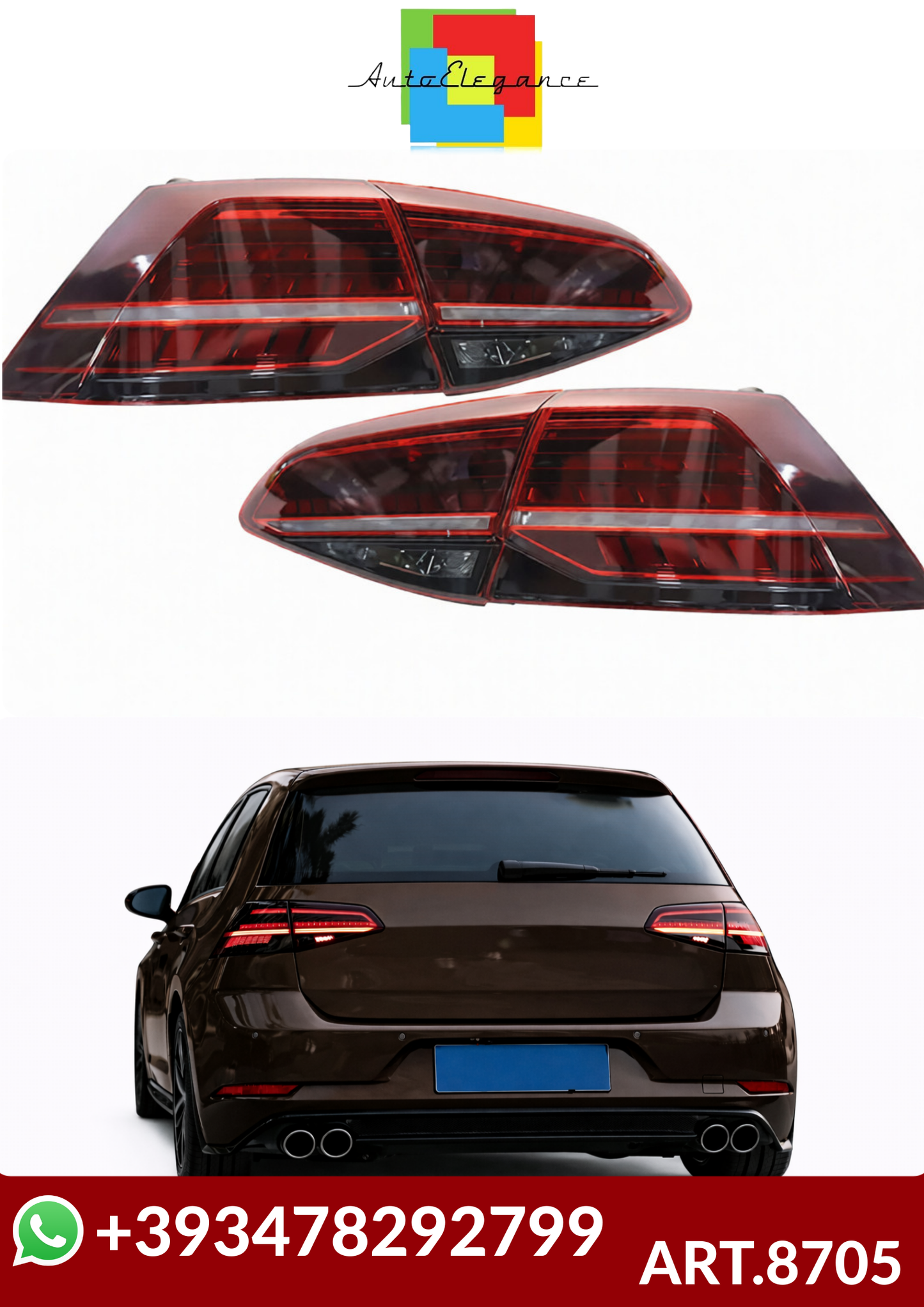 💕ART.8705  FARI  POSTERIORI  Volkswagen Golf 7 / Golf7.5 2013-2021💕
