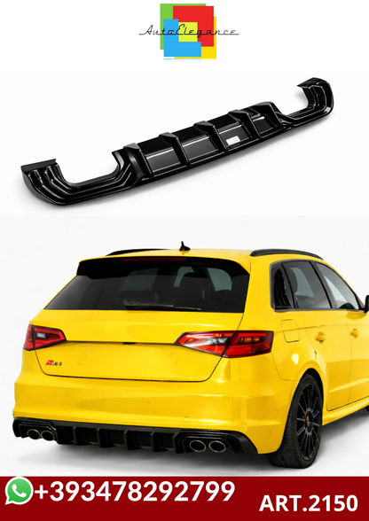💕ART.2150 DIFFUSORE AUDI A3 8V 2012-2016 SLINE S3 NERO LUCIDO 2+2 💕