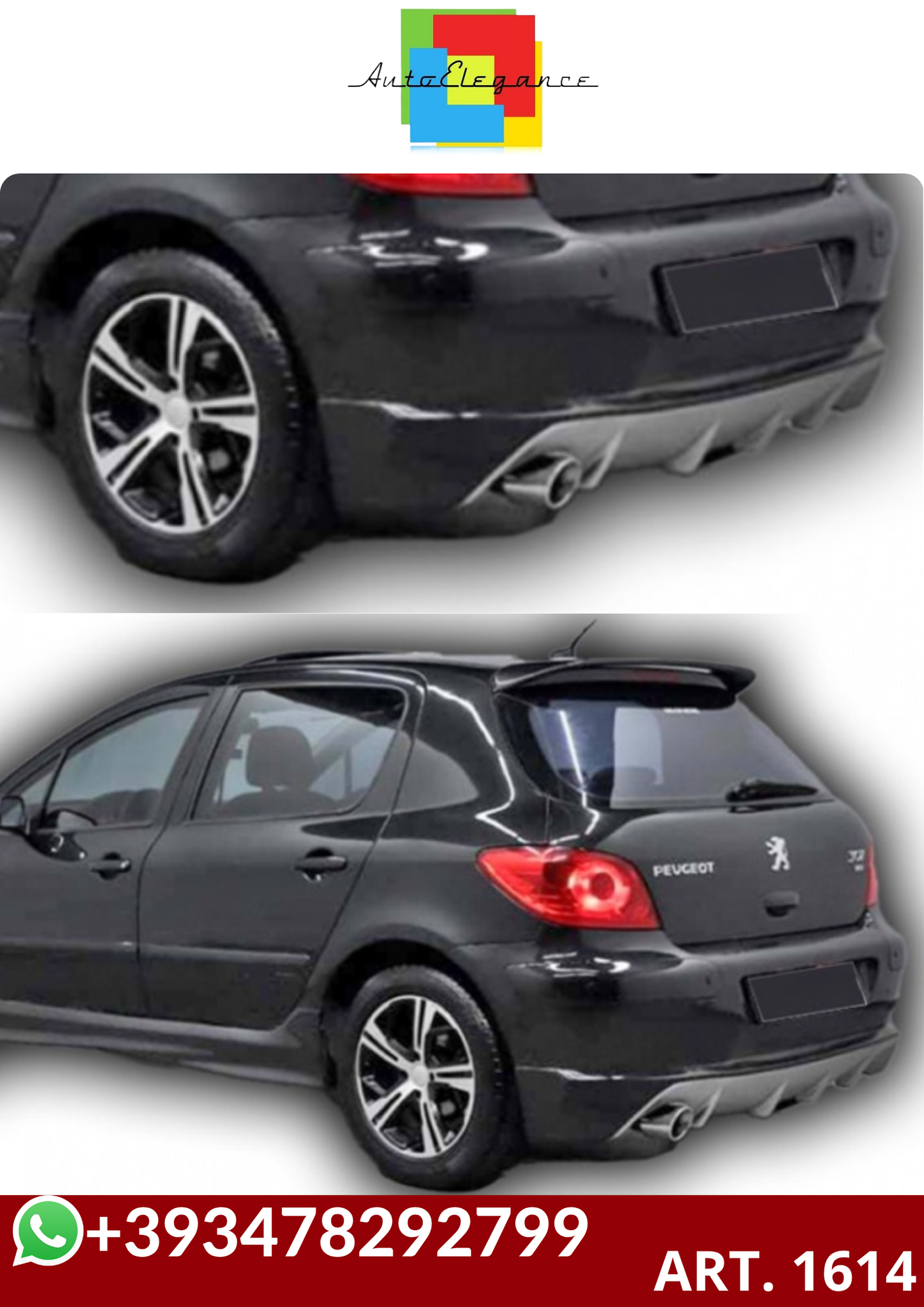 💕ART. 1614 DIFFUSORE PEUGEOT 307 2001-2008 LOOK TUNING GREZZO💕